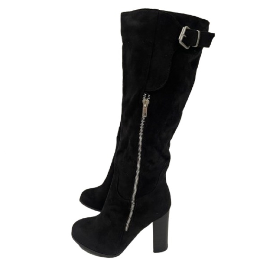 Women’s Wild Diva Black Faux Suede Side Zip Up Boots Size 8 US!
